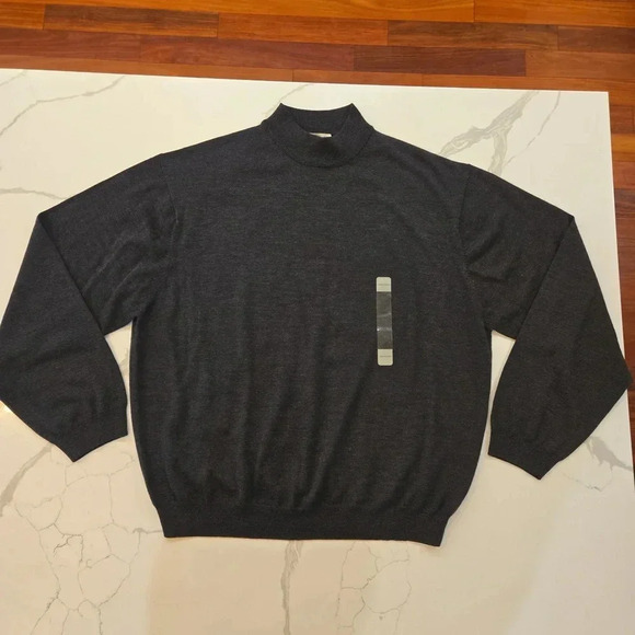 New Pronto-Uomo Merino Wool Long Sleeve Knit Sweater Gray Mens Size XXL - Picture 1 of 9